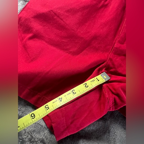 Women's Red, high waisted 5” Shorts - Picture 6 of 12